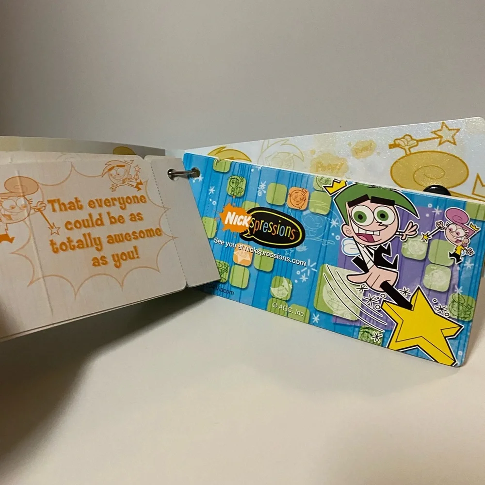Nickelodeon Nickspressions Cards On The Run The Fairly Odd Parents Y2K Note Clip